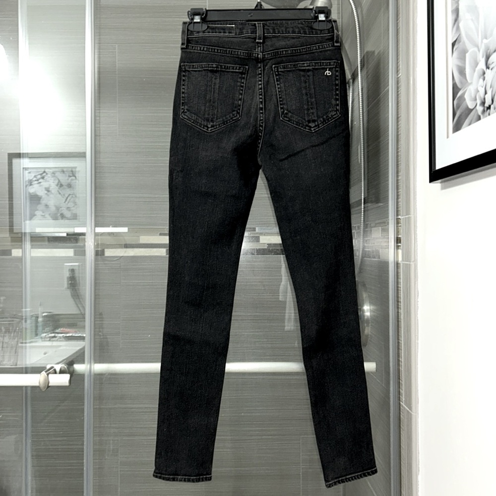 ✨ RAG & BONE ✨ NWT Black Destructed High Rise Ankle Skinny Jeans Size 25 - Picture 4 of 16